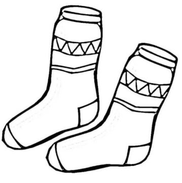Dibujo de Dos Calcetines para Colorear