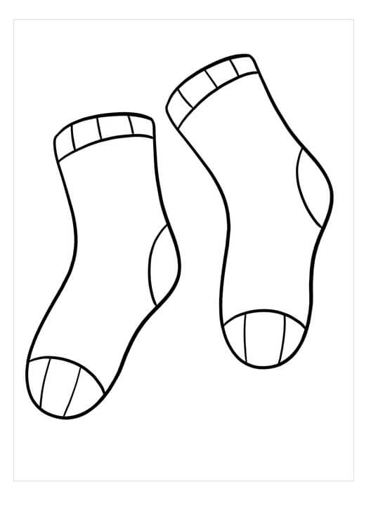 Dibujo de Dos Calcetines Bsicos para Colorear
