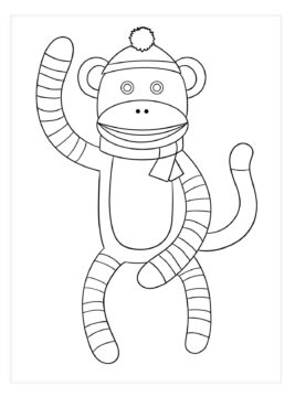 Dibujo de Kawaii Calcetn para Colorear