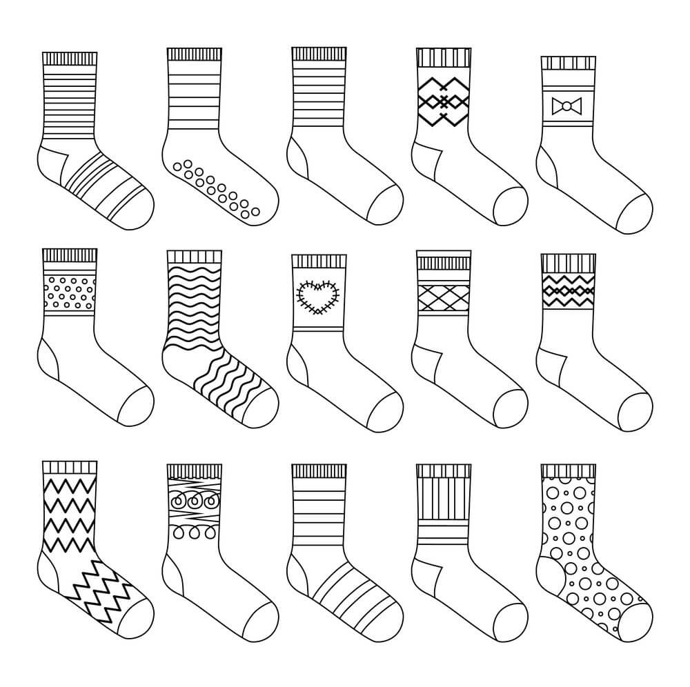 Dibujo de Los Calcetines para Colorear