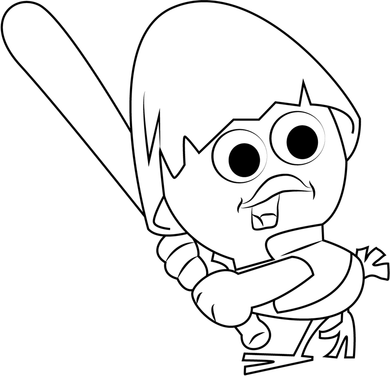 Dibujo de Calimero Jugando béisbol para Colorear