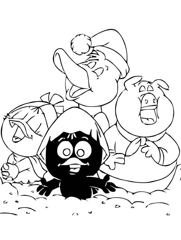 Dibujo de Personajes de Calimero Cantando para Colorear