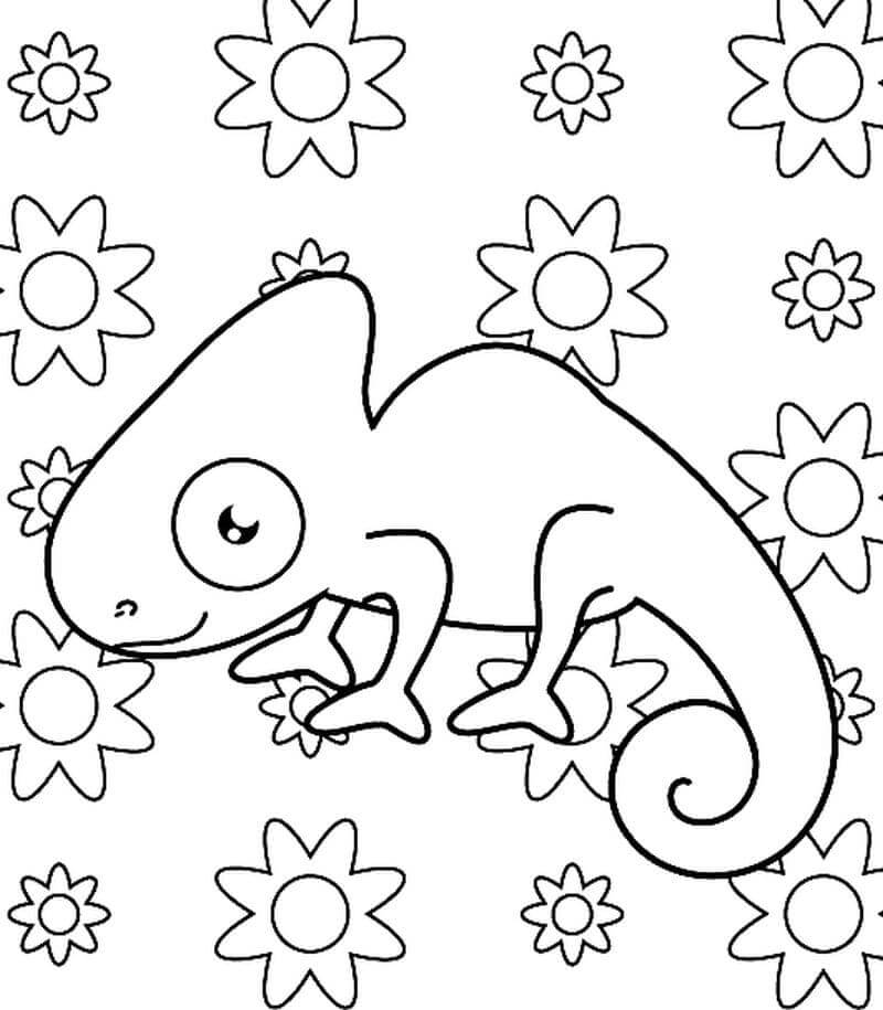 Dibujo de Camalen de Dibujos Animados para Colorear