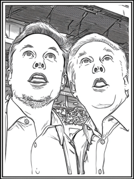 Dibujo de Imgi 3 Elon Musk Trump Look Up Coloring Page 2 para Colorear