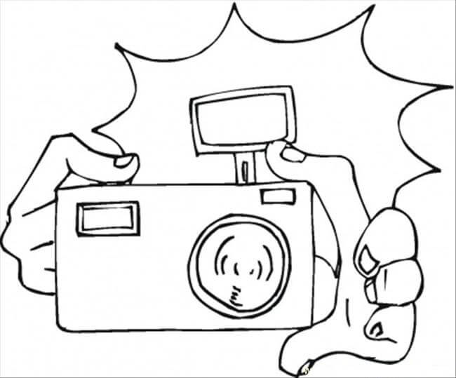 Dibujo de Cmara Imprimible para Colorear