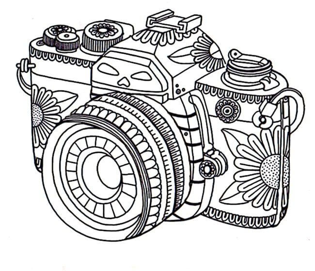 Dibujo de Flor de la Cmara para Colorear