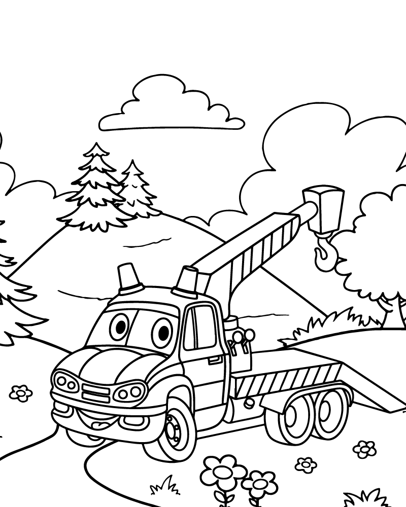 Dibujo de Cartoon Tow Truck Coloring Pages para Colorear