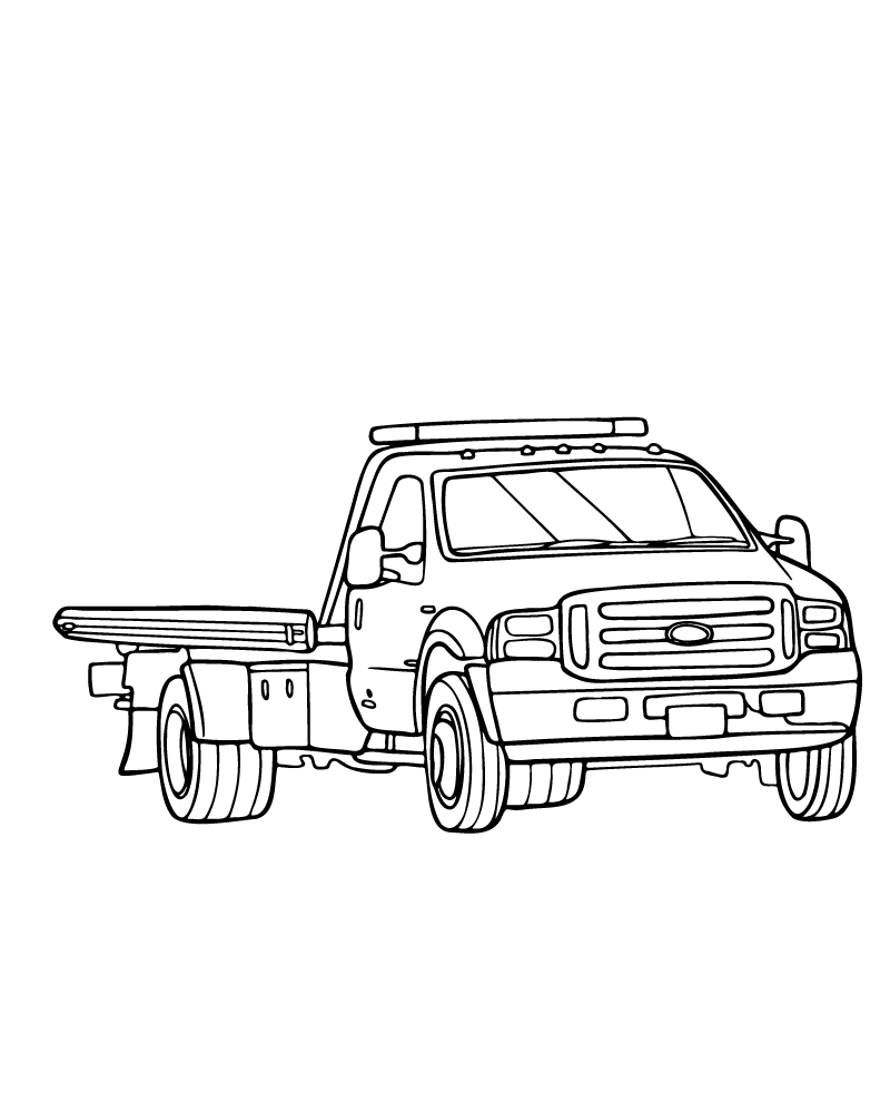 Dibujo de Detailed Tow Truck Coloring Pages para Colorear
