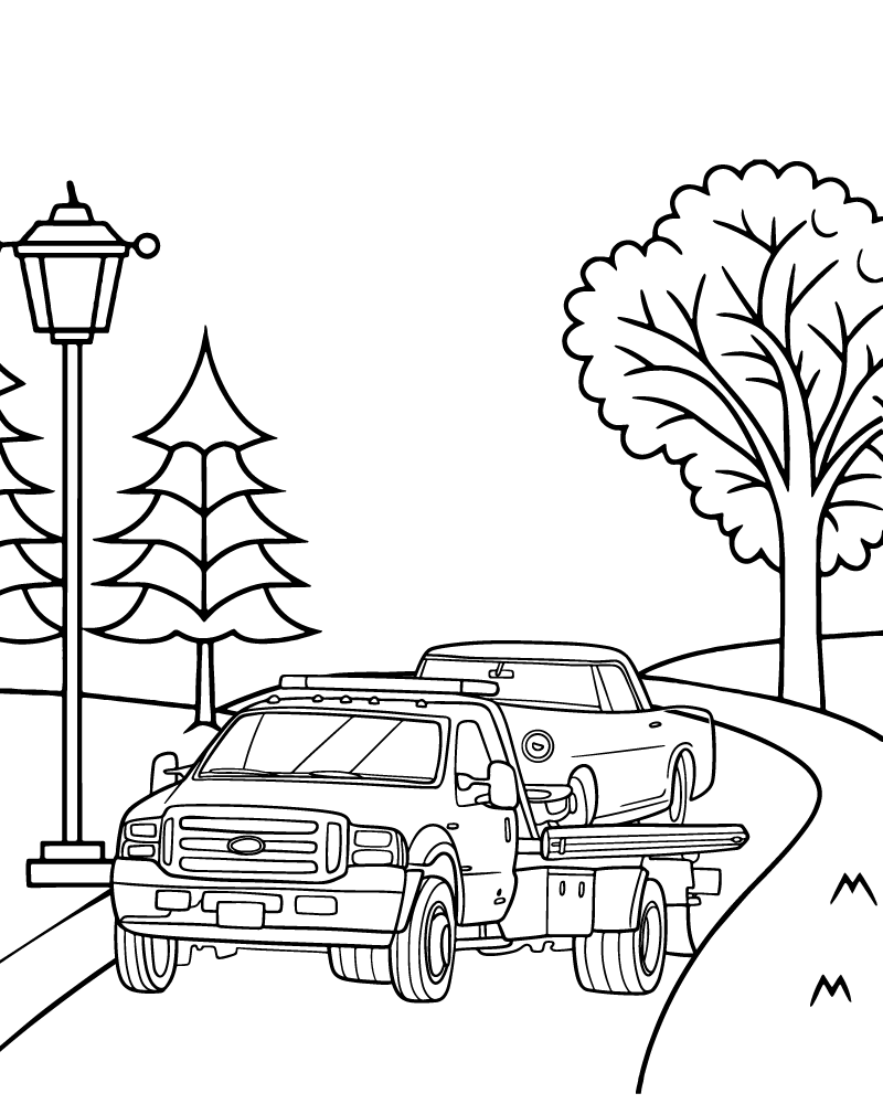 Dibujo de Realistic Tow Truck Coloring Pages para Colorear