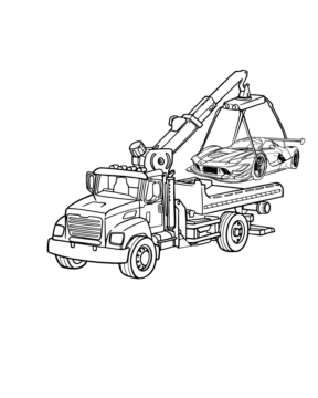 Dibujo de Tow Truck Helping Stranded Cars Coloring Pages para Colorear