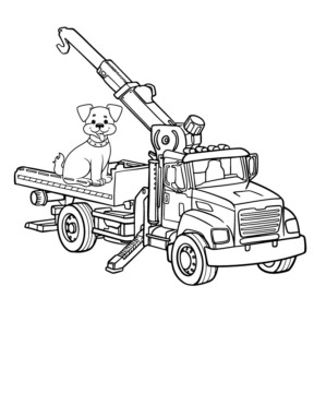Dibujo de Tow Truck With Animals Coloring Pages para Colorear