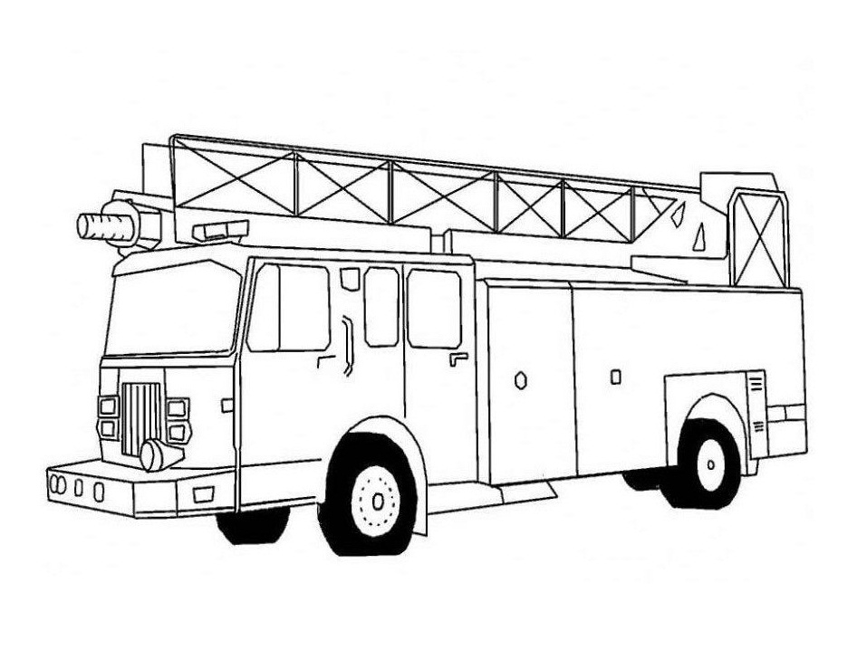 Dibujo de Buen camión de Bomberos 2 para Colorear