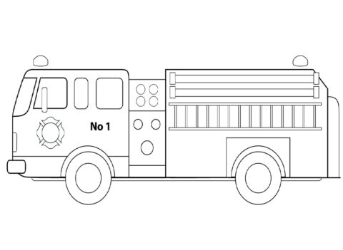 Dibujo de Camión de Bomberos para Colorear