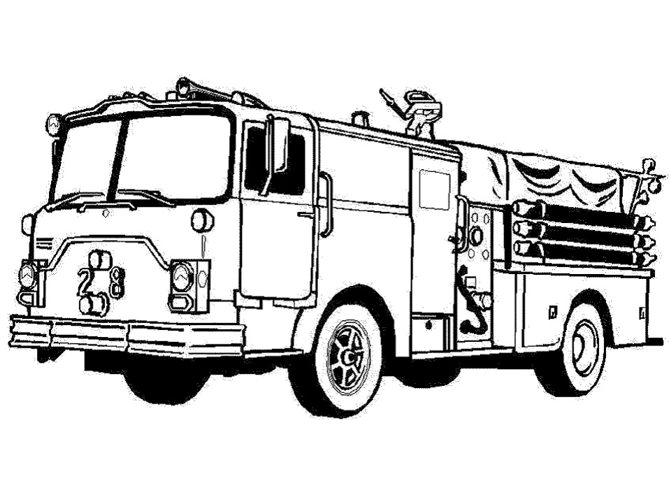 Dibujo de Camión de Bomberos Fresco para Colorear