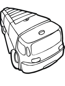 Dibujo de Camión de Bomberos Simple para Colorear