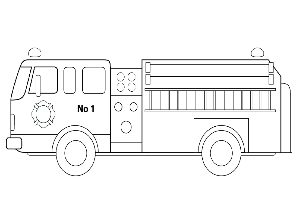 Dibujo de Camión de Bomberos para Colorear