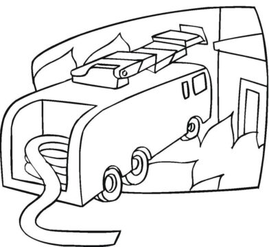 Dibujo de El camión de Bomberos Esta Listo para Colorear