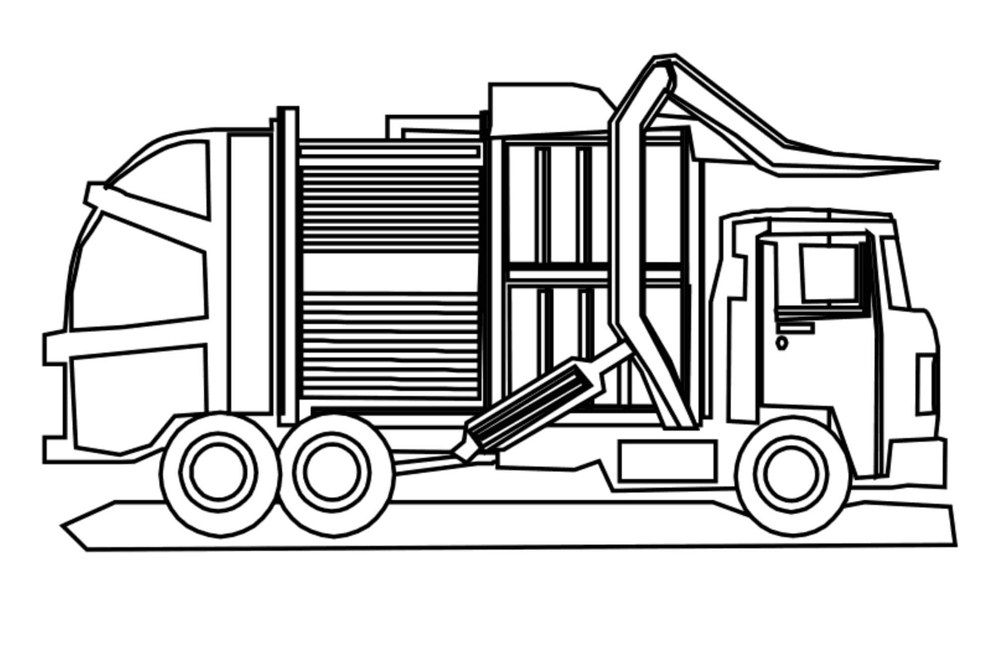 Dibujo de Camin de Basura 1 para Colorear