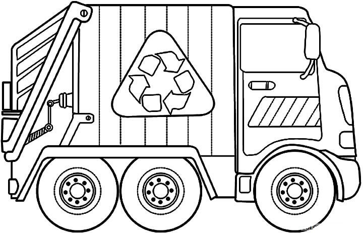 Dibujo de Camin de Basura Perfecto para Colorear