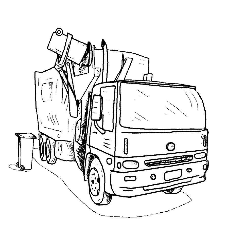 Dibujo de Camin de Basura para Colorear