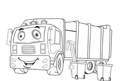 Dibujo de Diversin de Camiones de Basura para Colorear