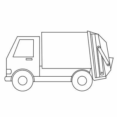 Dibujo de Vector de Camin de Basura para Colorear