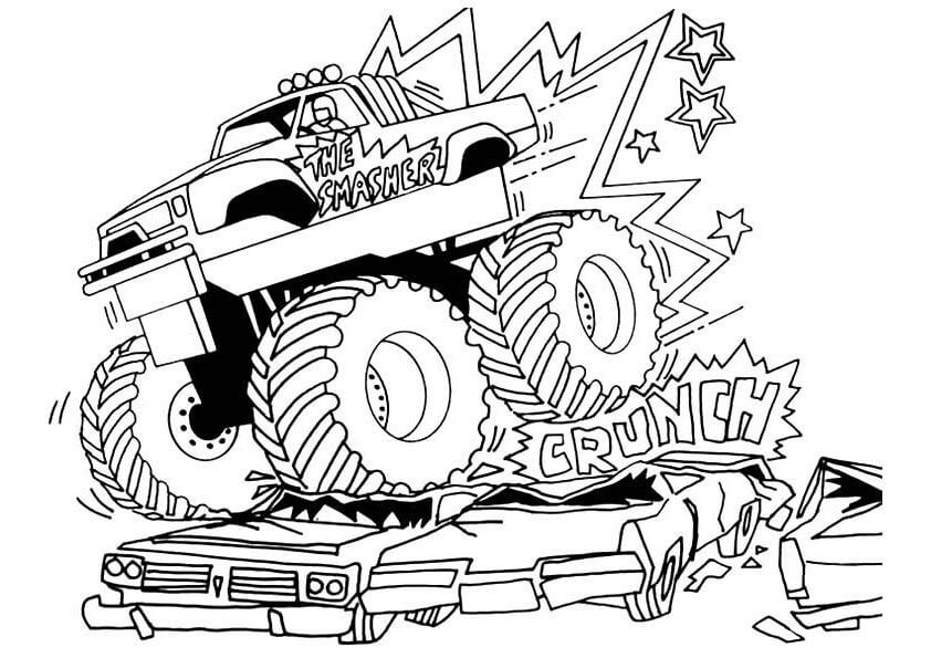 Dibujo de Camin Monstruo Aliento de Dragn para Colorear