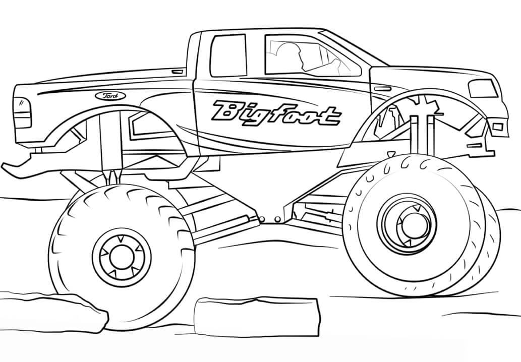 Dibujo de Camin Monstruo Bigfoot para Colorear