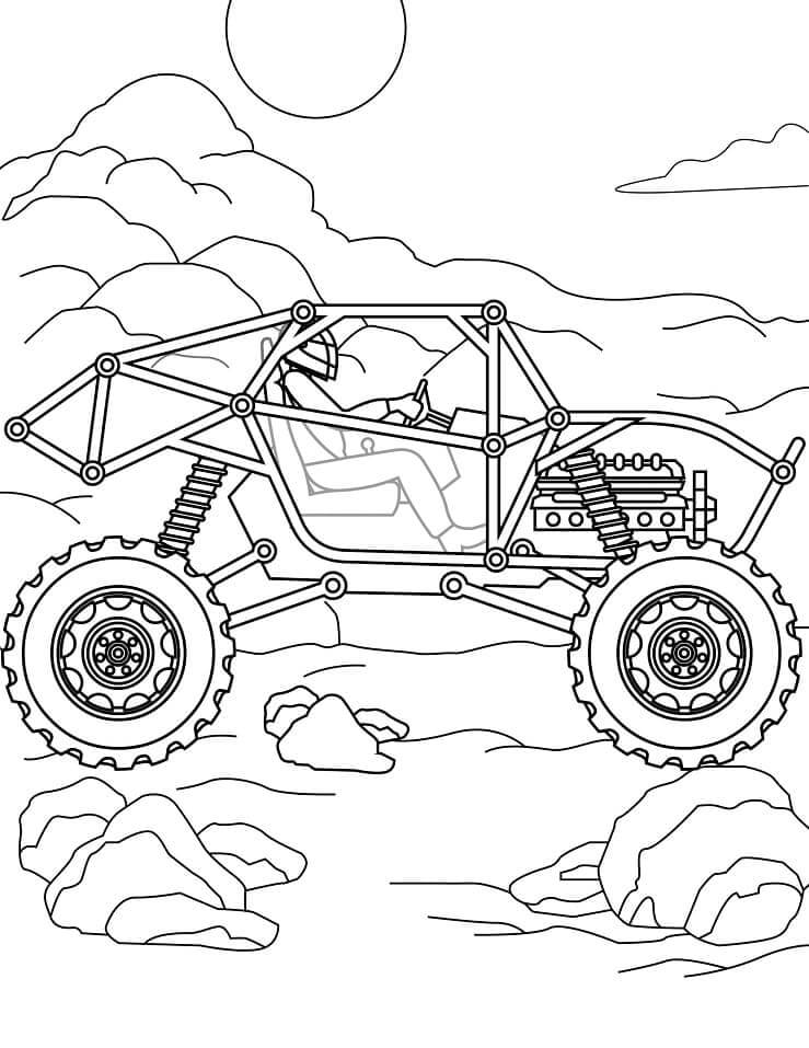 Dibujo de Camin Monstruo Conducir para Colorear