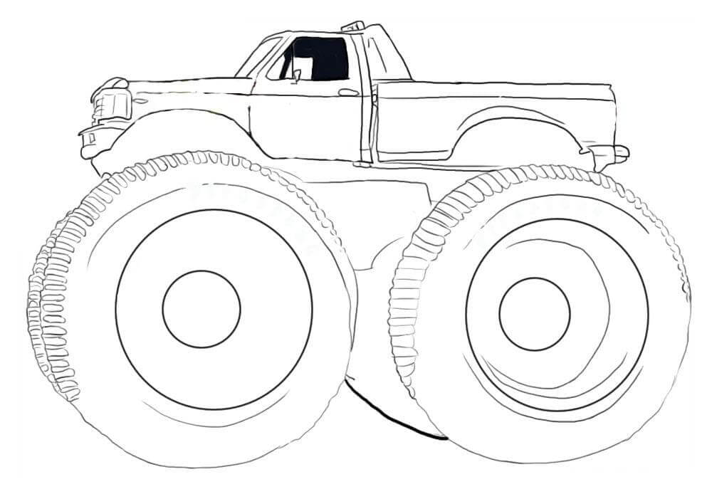 Dibujo de Camin Monstruo Loco para Colorear