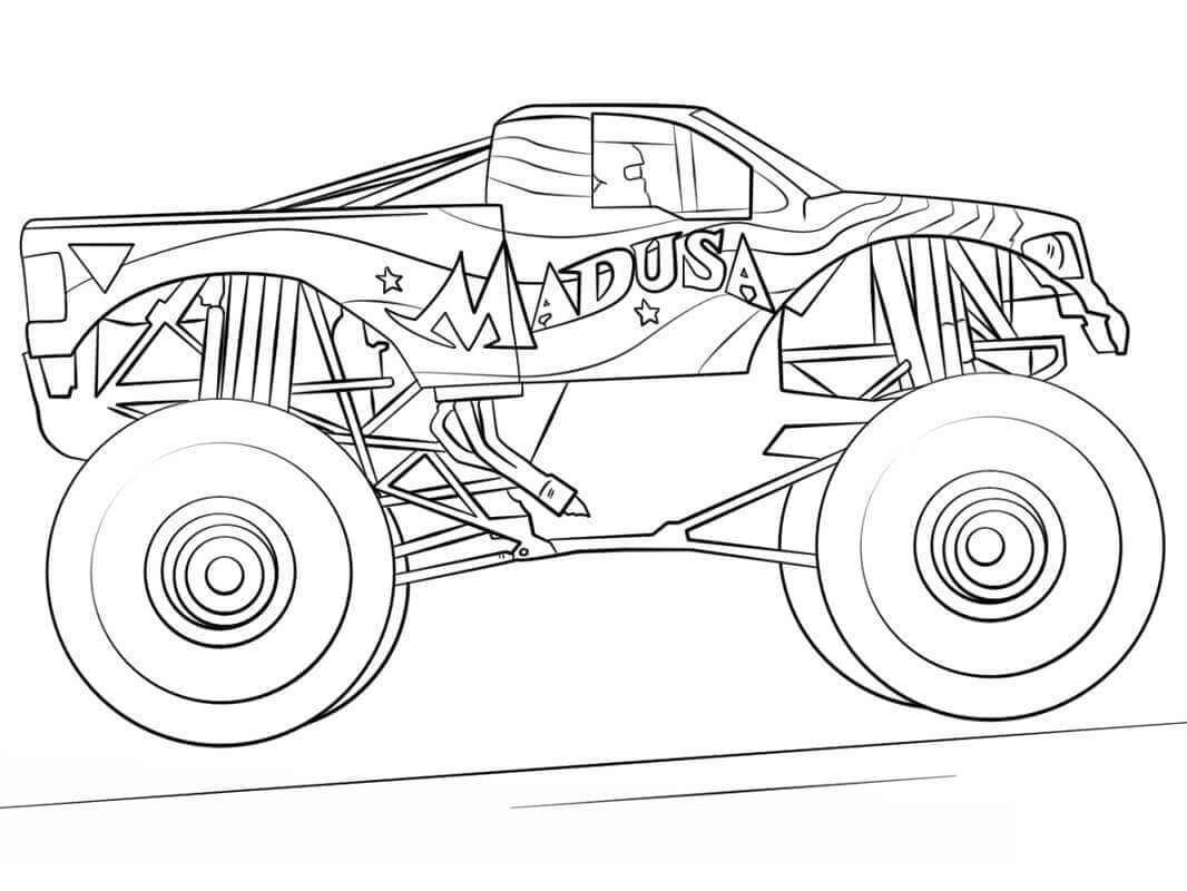 Dibujo de Camin Monstruo Madusa para Colorear