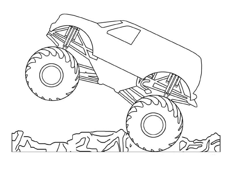 Dibujo de Camin Monstruo Simple para Colorear