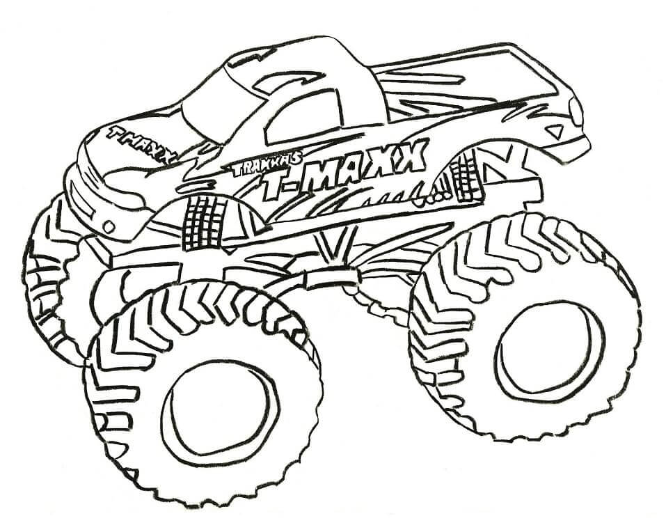Dibujo de Camin Monstruo T Maxx para Colorear