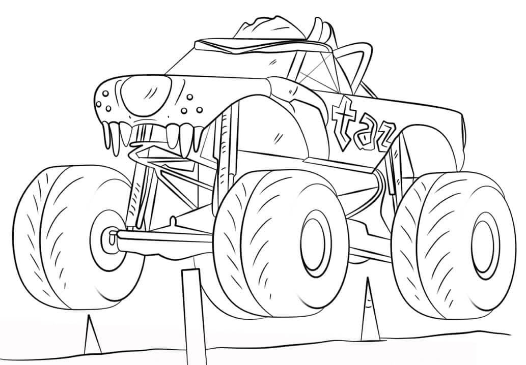 Dibujo de Camin Monstruo Taz para Colorear
