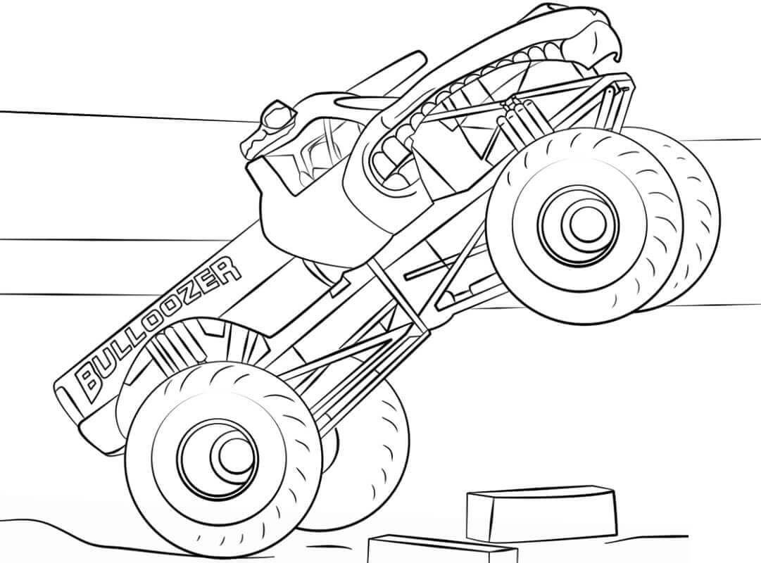Dibujo de Camin Monstruo Topadora para Colorear