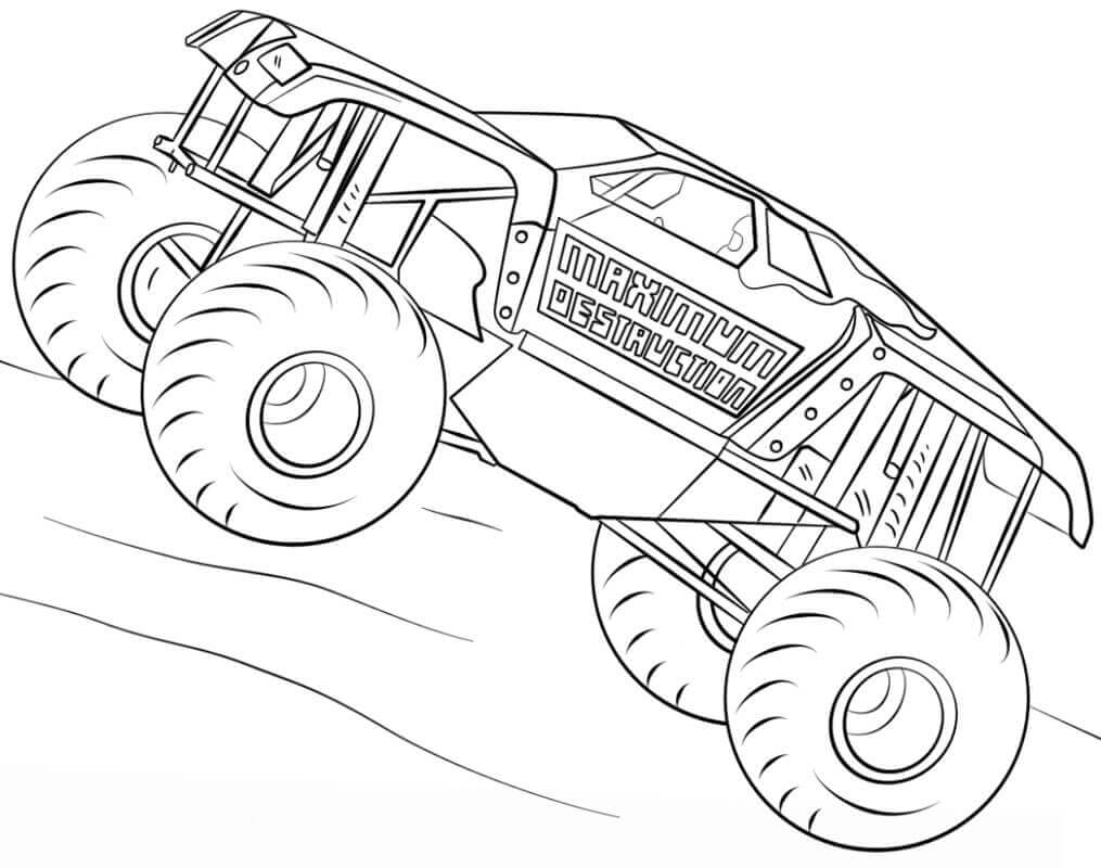 Dibujo de Camin Monstruo de Destruccin Mxima para Colorear
