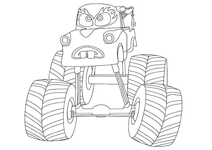 Dibujo de Camin Monstruo de Dibujos Animados para Colorear