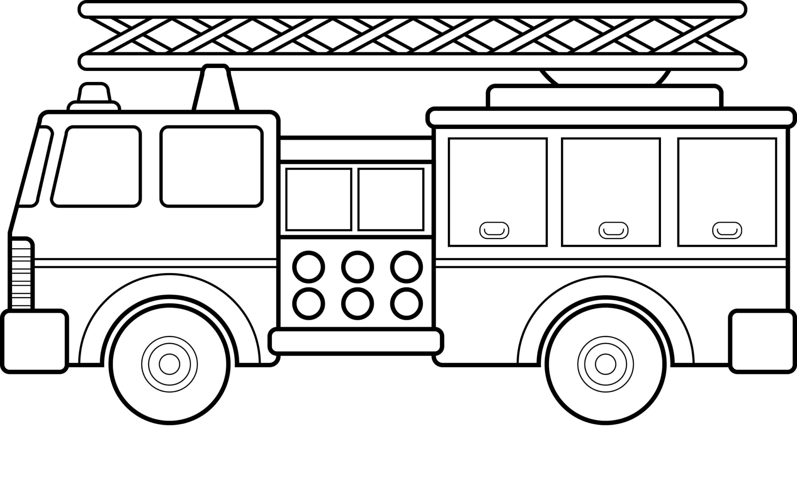 Dibujo de Camión de Bomberos básico para Colorear