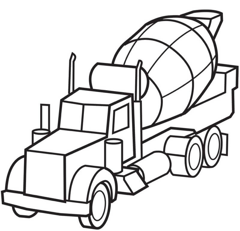 Dibujo de Camión de Cemento para Colorear