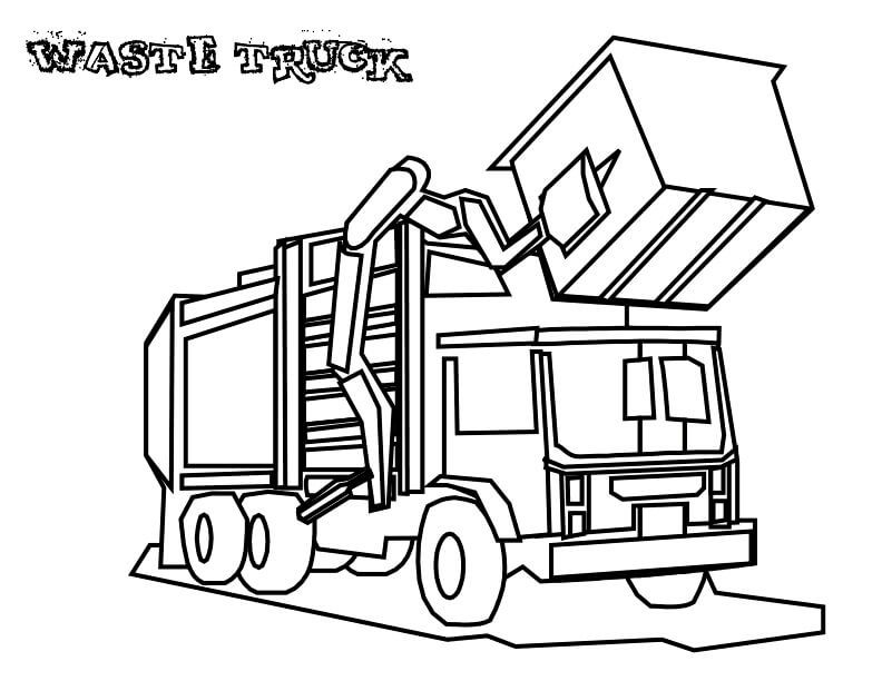 Dibujo de Camión de la Basura para Colorear