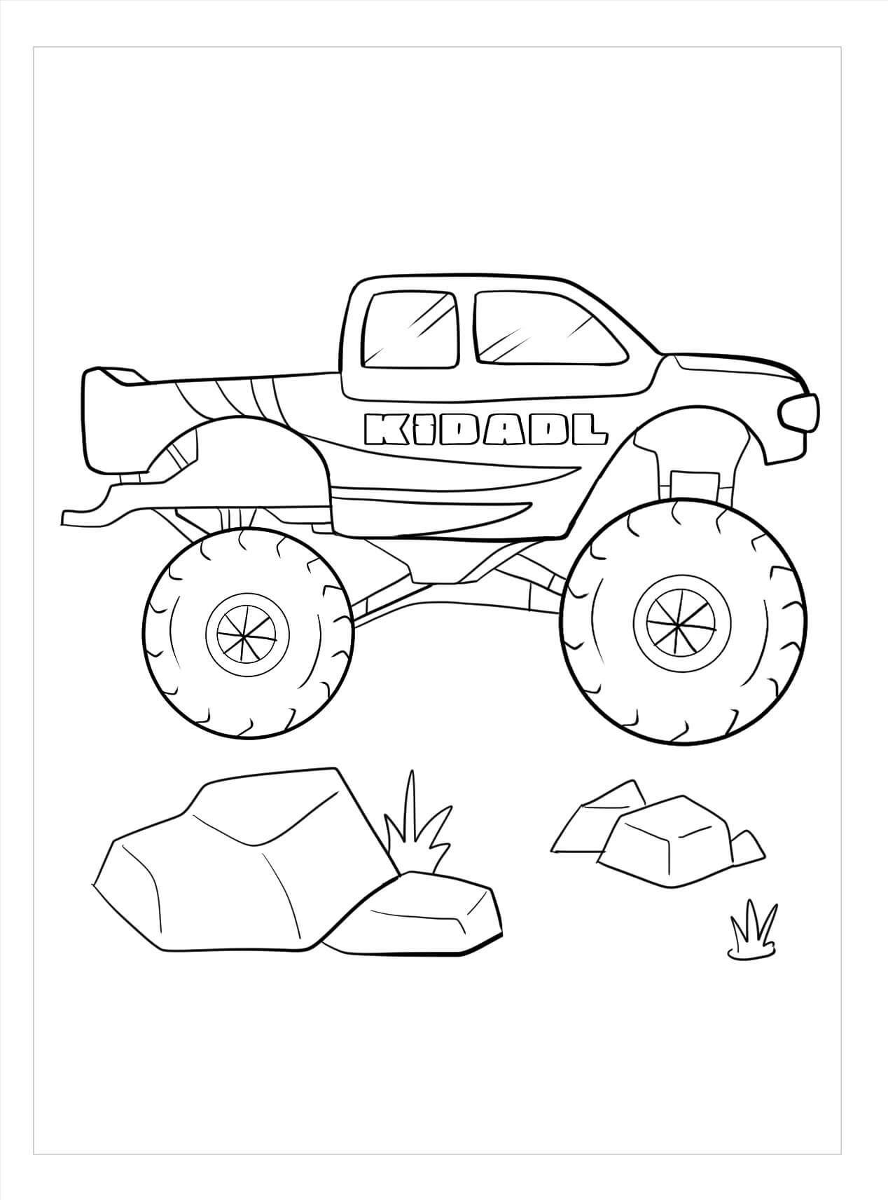 Dibujo de Camión Monstruo Perfecto para Colorear