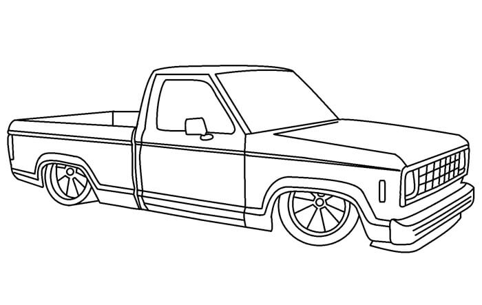 Dibujo de Camioneta Pickup Normal para Colorear