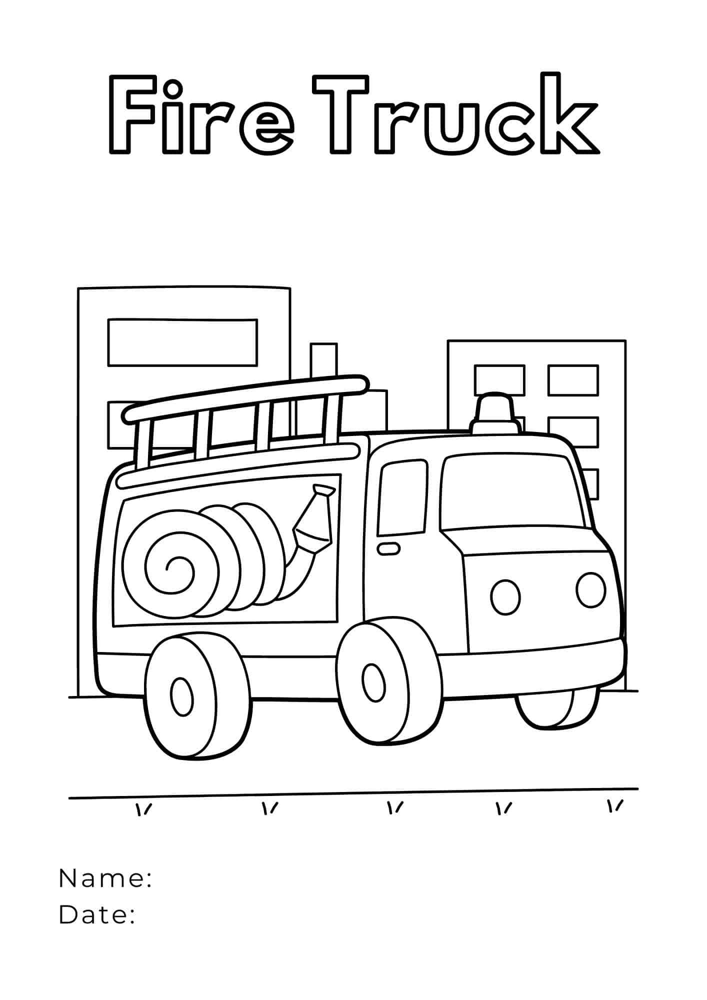 Dibujo de Carro de Bomberos para Colorear