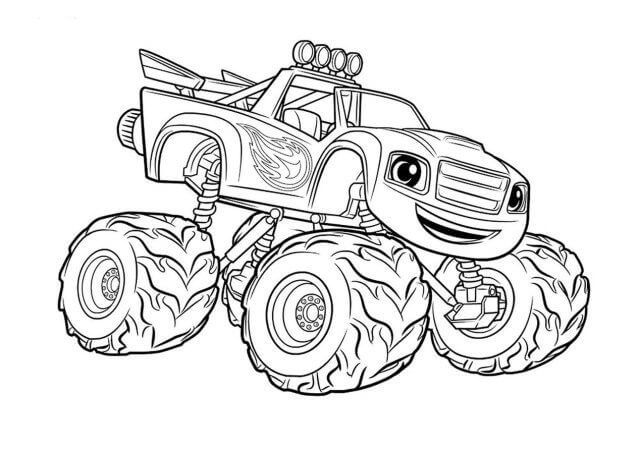 Dibujo de Divertido camión Monstruo para Colorear