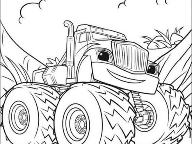 Dibujo de Genial camión Monstruo para Colorear