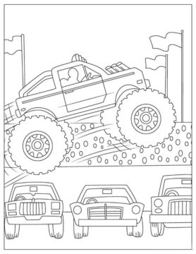 Dibujo de Impresionante camión Monstruo para Colorear
