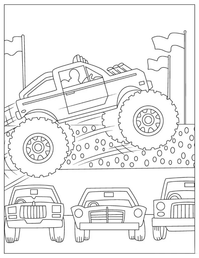 Dibujo de Impresionante camión Monstruo para Colorear