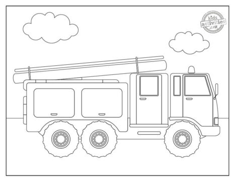 Dibujo de Mejor camión de Bomberos para Colorear