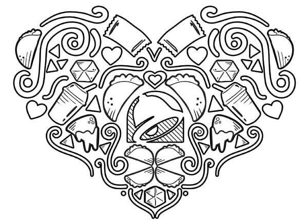 Dibujo de Campana de Taco para Colorear