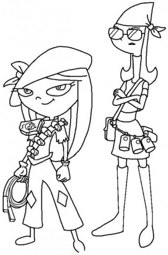 Dibujo de Candace y Amigo para Colorear